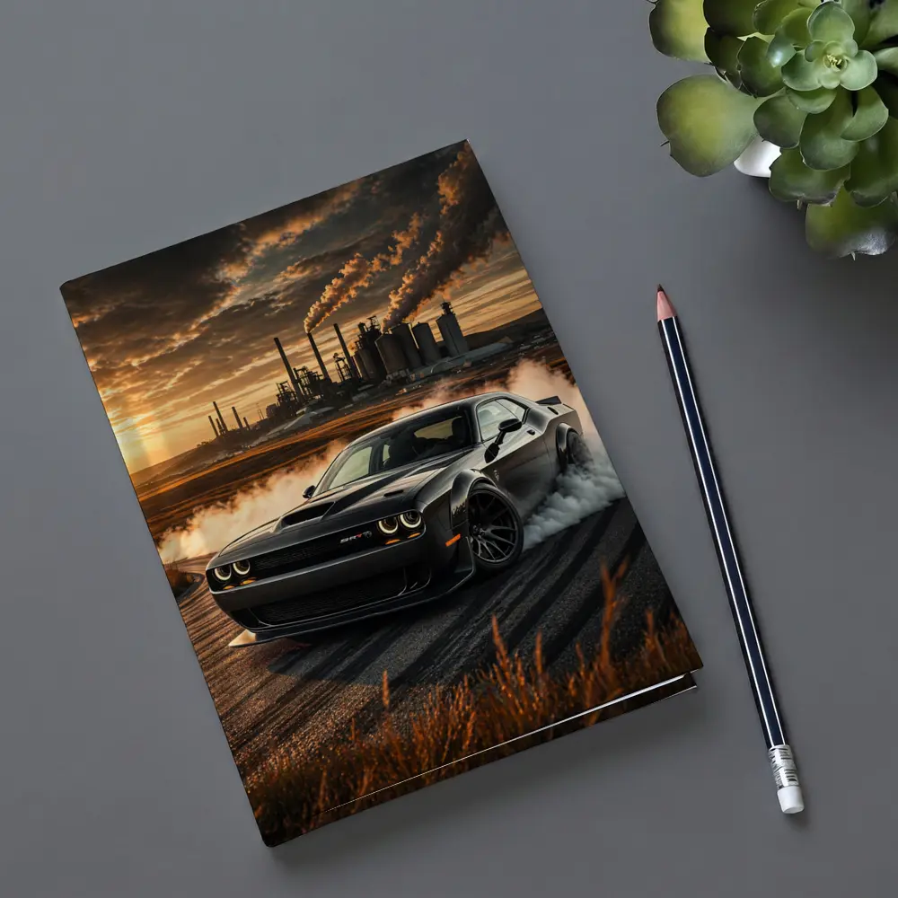 Dodge Challenger SRT Hellcat Burnout Sunset – Notebooks