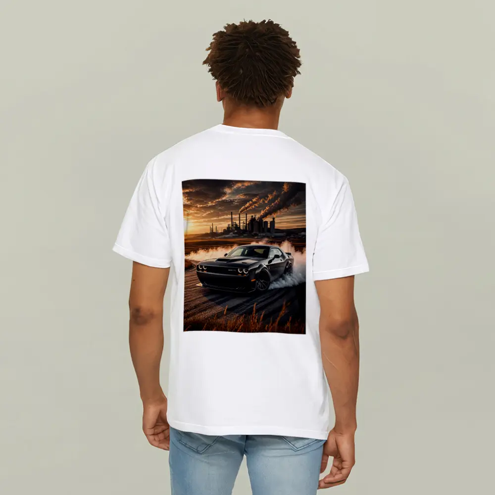 Dodge Challenger SRT Hellcat Burnout Sunset – T-Shirts