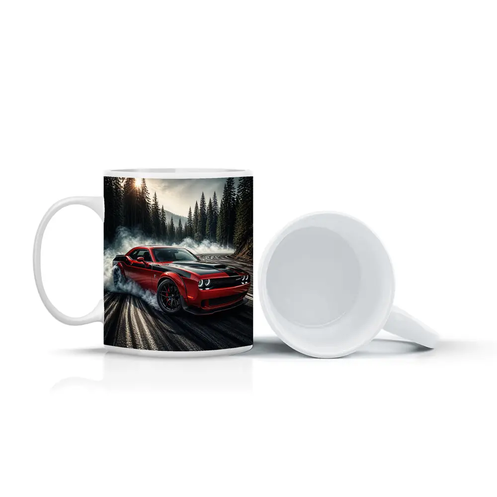 Dodge Challenger SRT Hellcat Drifting Forest Road – Mugs