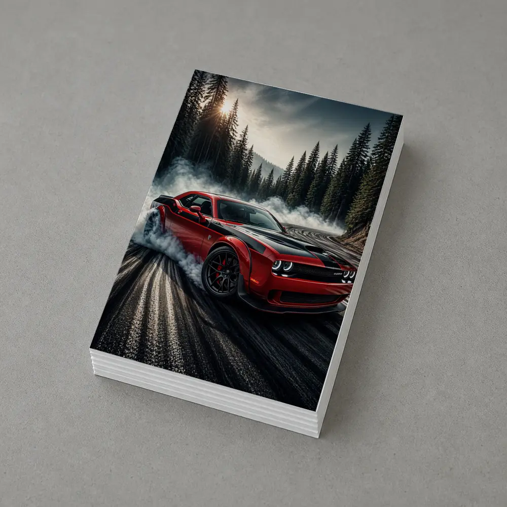 Dodge Challenger SRT Hellcat Drifting Forest Road – Postcards