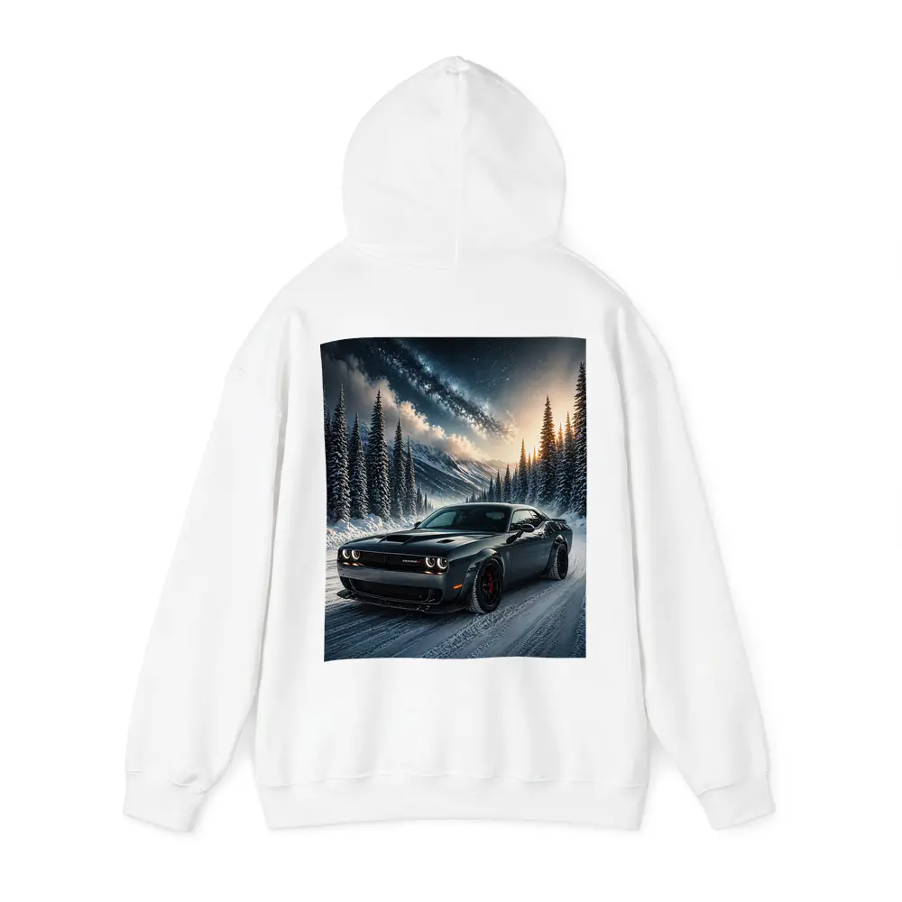Dodge Challenger SRT Hellcat Winter Night Scene – Hoodies