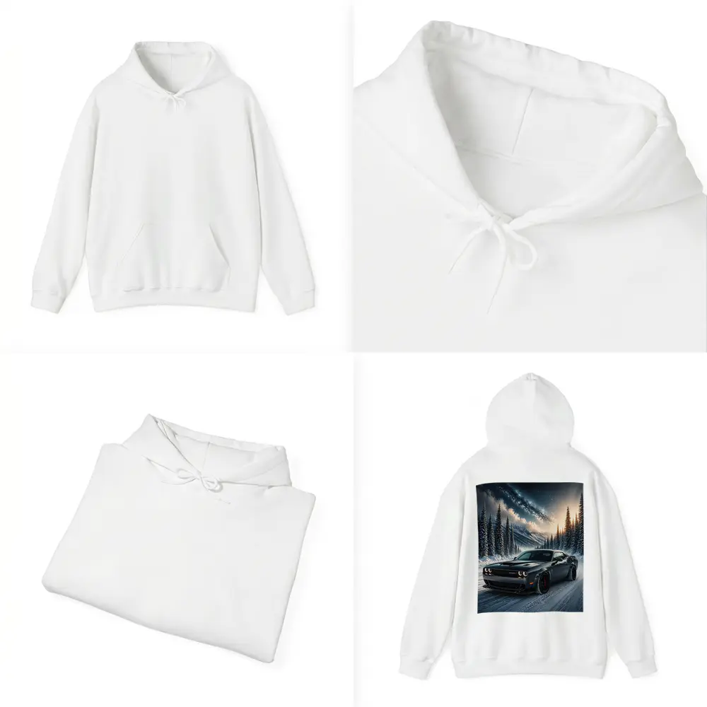 Dodge Challenger SRT Hellcat Winter Night Scene – Hoodies