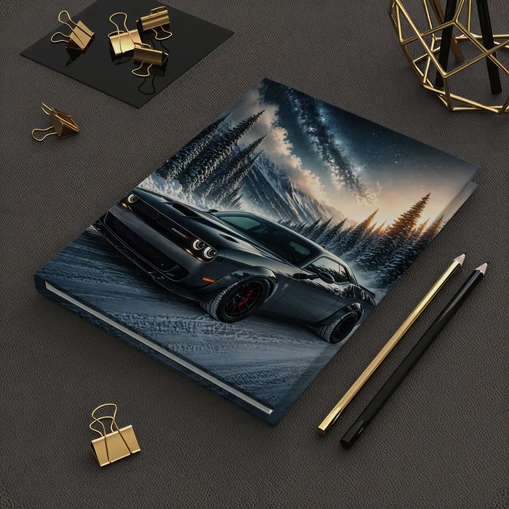 Dodge Challenger SRT Hellcat Winter Night Scene – Notebooks