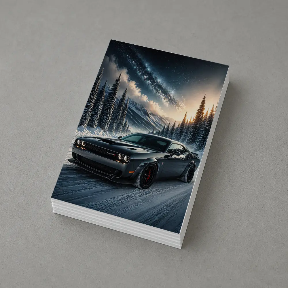 Dodge Challenger SRT Hellcat Winter Night Scene – Postcards