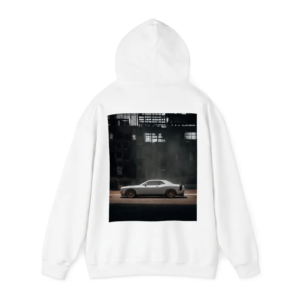 Dodge Challenger Gray Muscle Car Abandoned City – Hoodies