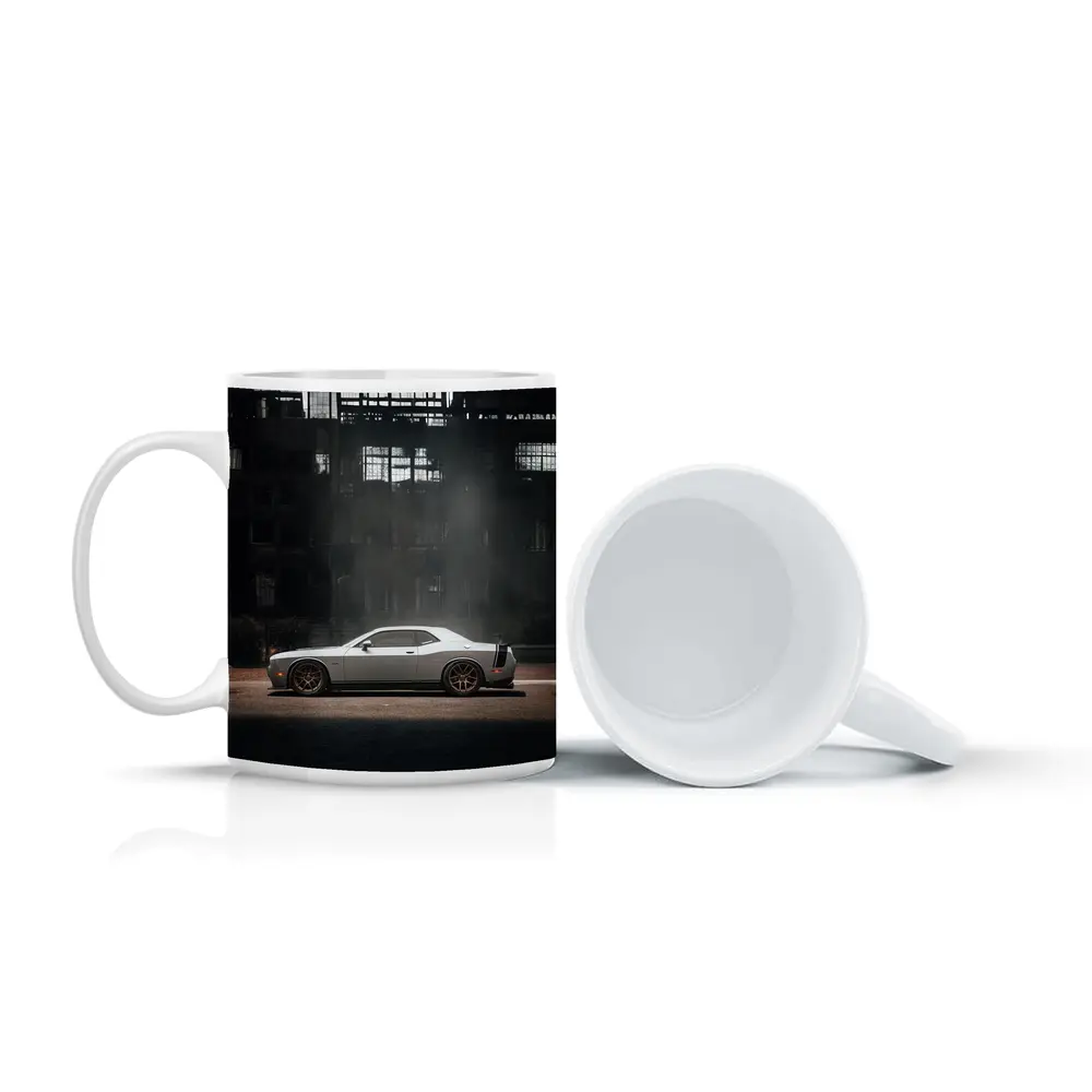 Dodge Challenger Gray Muscle Car Abandoned City – Mugs