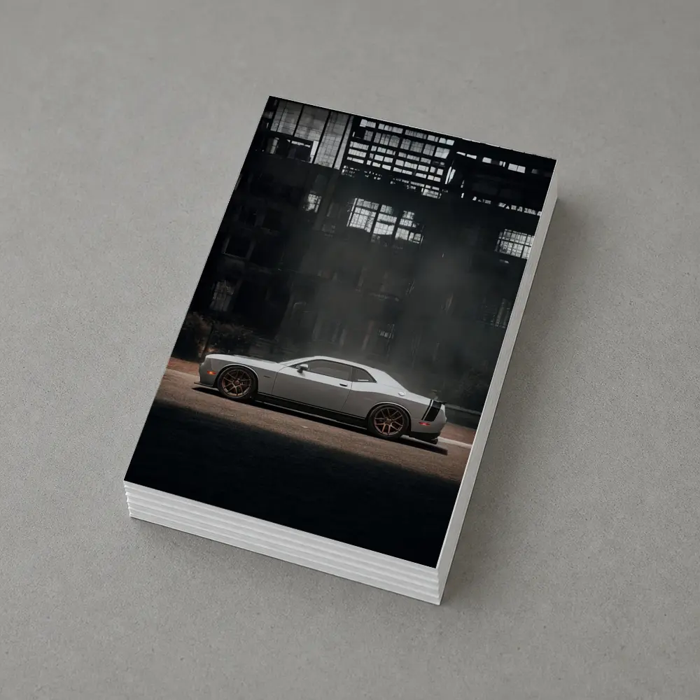 Dodge Challenger Gray Muscle Car Abandoned City – Postcards