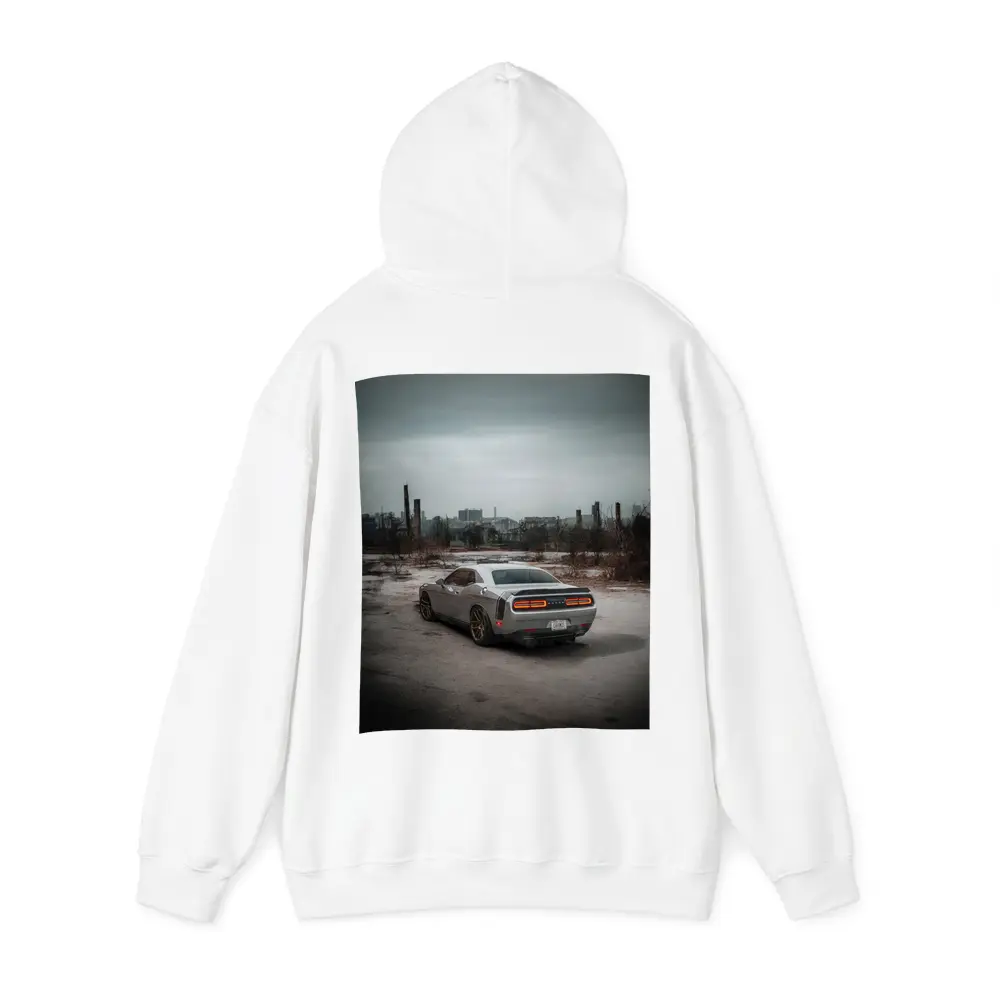 Dodge Challenger Gray Muscle Car Abandoned City – Hoodies