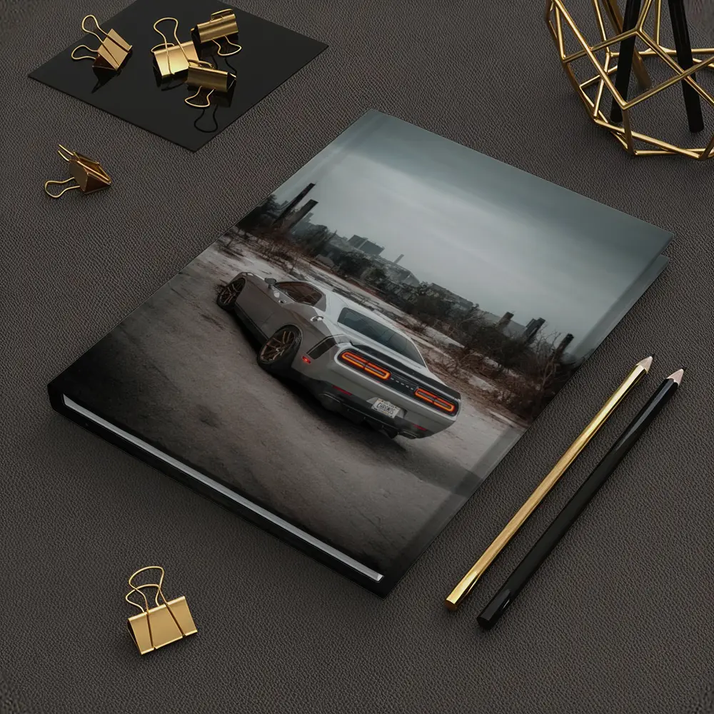 Dodge Challenger Gray Muscle Car Abandoned City – Notebooks
