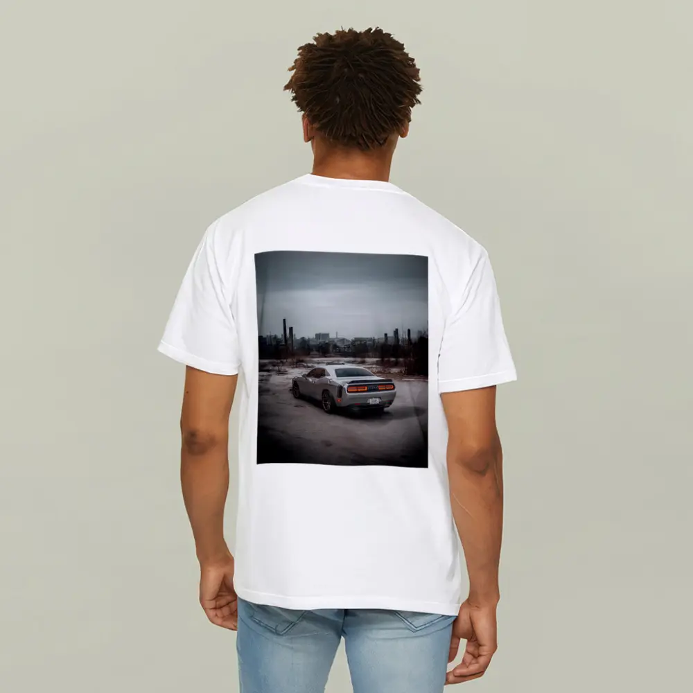 Dodge Challenger Gray Muscle Car Abandoned City – T-Shirts