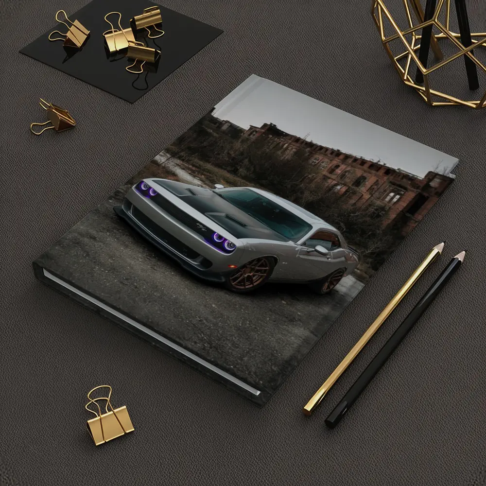 Dodge Challenger Silver Muscle Car Abandoned City – Notebooks