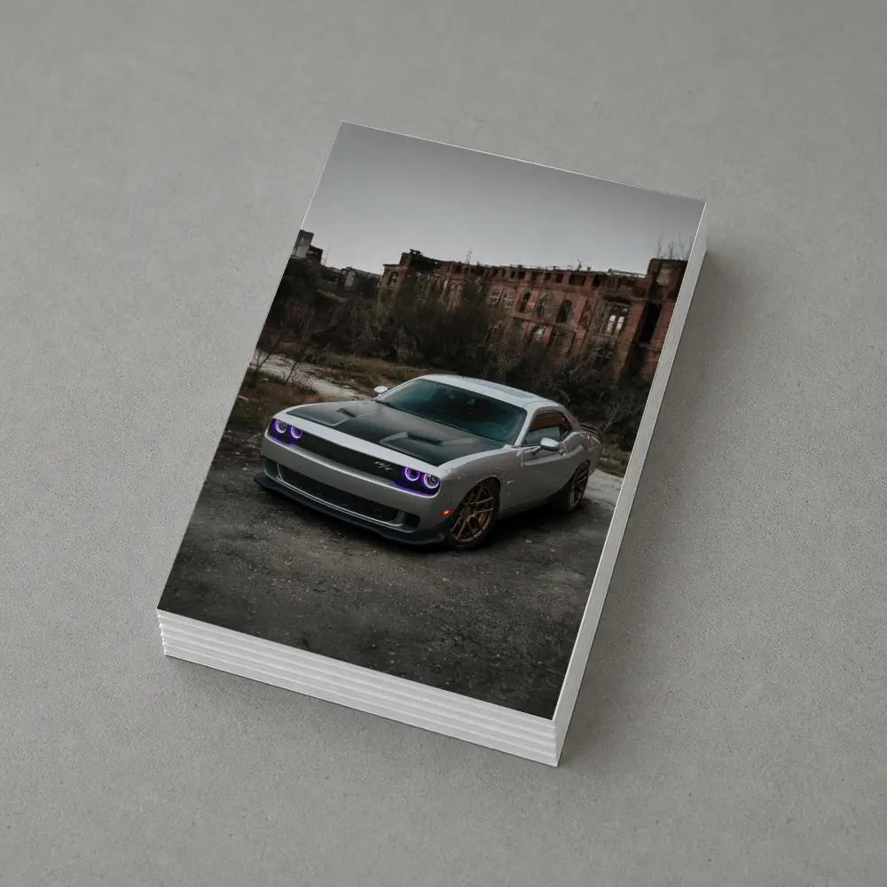 Dodge Challenger Silver Muscle Car Abandoned City – Postcards