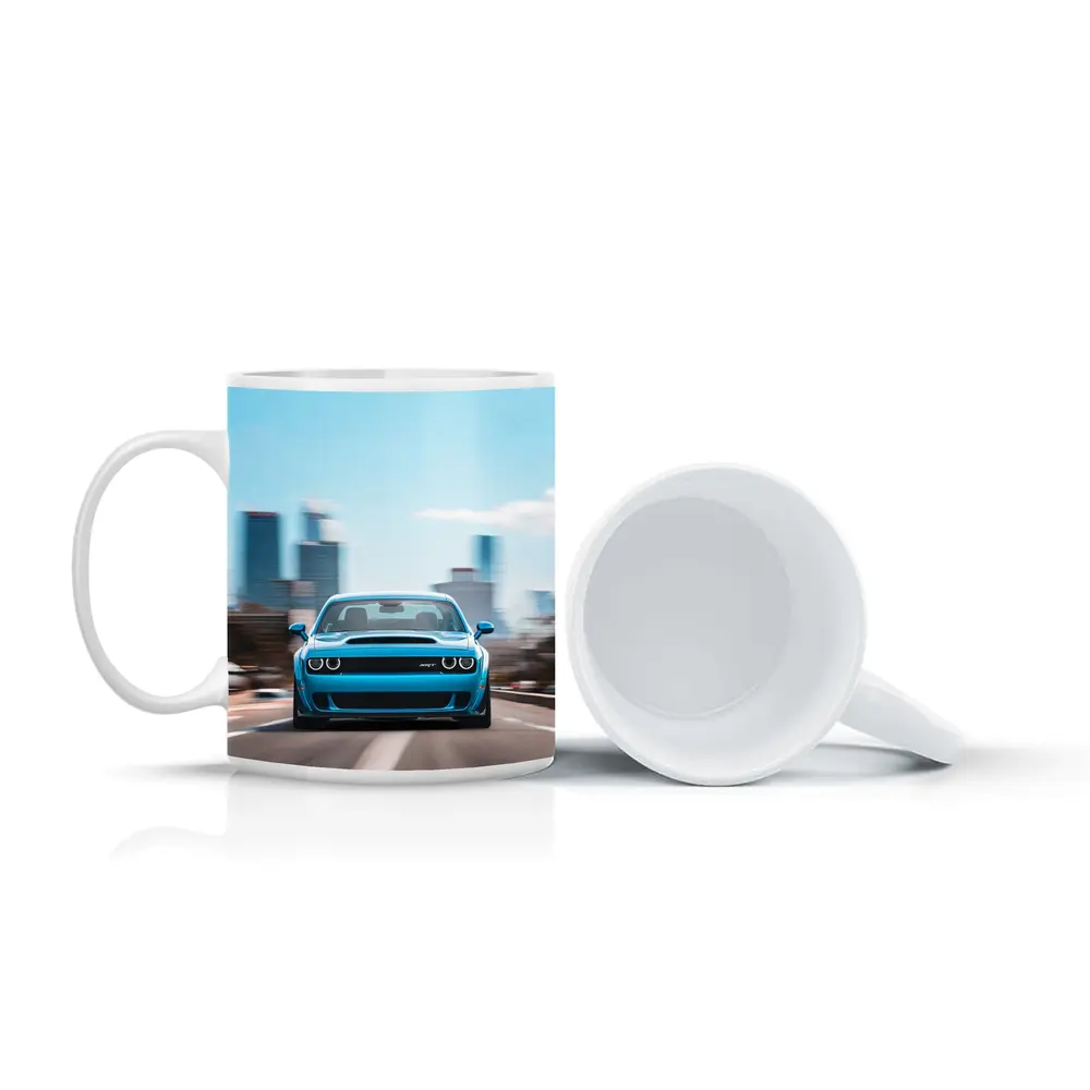 Dodge Challenger SRT Blue City Highway Drive – Mugs