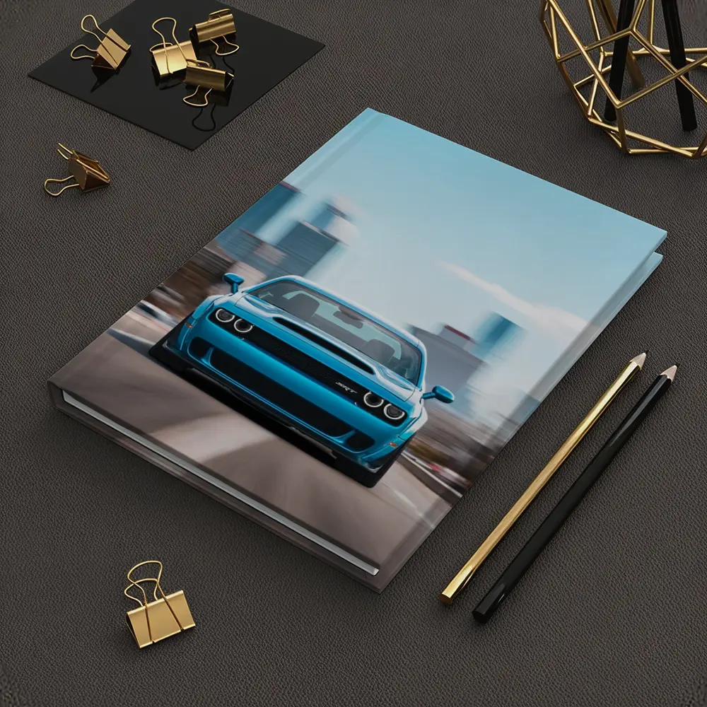 Dodge Challenger SRT Blue City Highway Drive – Notebooks