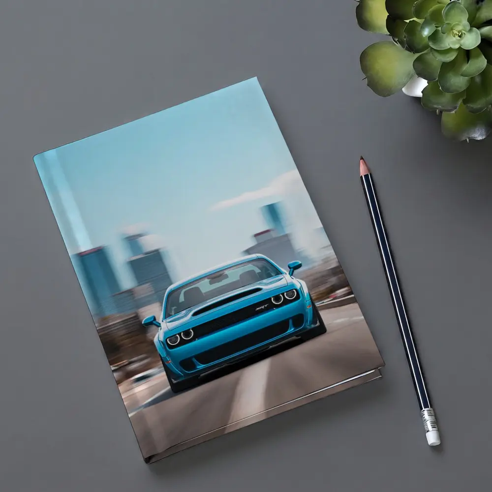 Dodge Challenger SRT Blue City Highway Drive – Notebooks