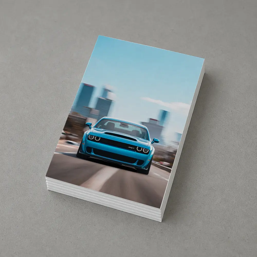Dodge Challenger SRT Blue City Highway Drive – Postcards