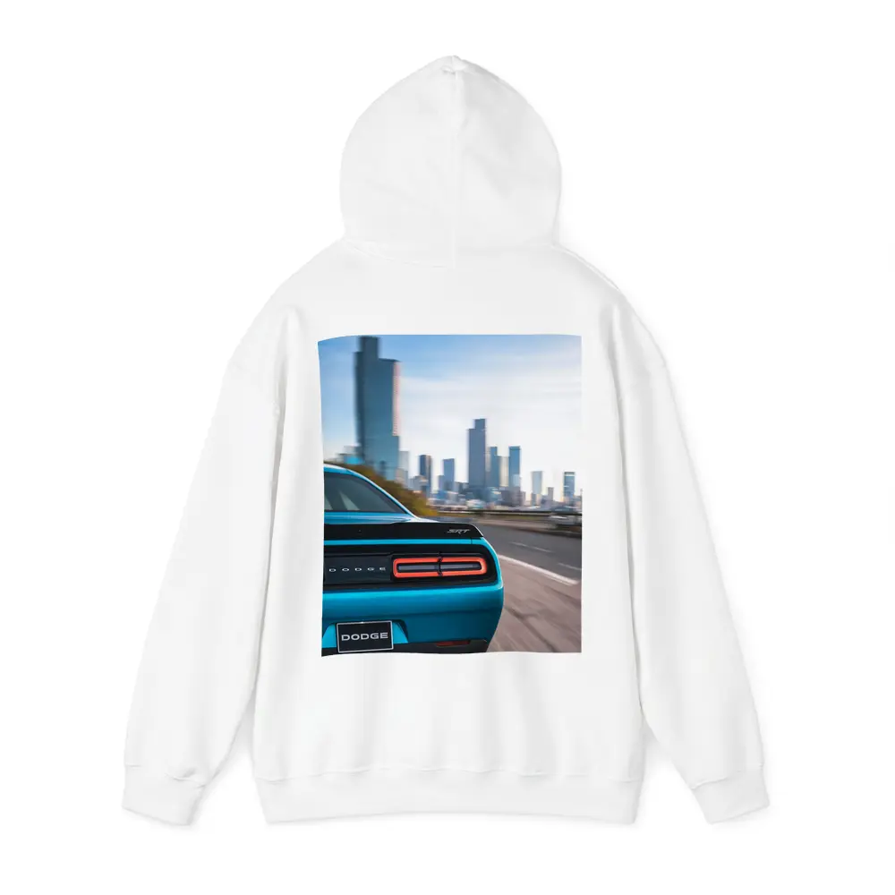 Dodge Challenger SRT Rear City Skyline – Hoodies
