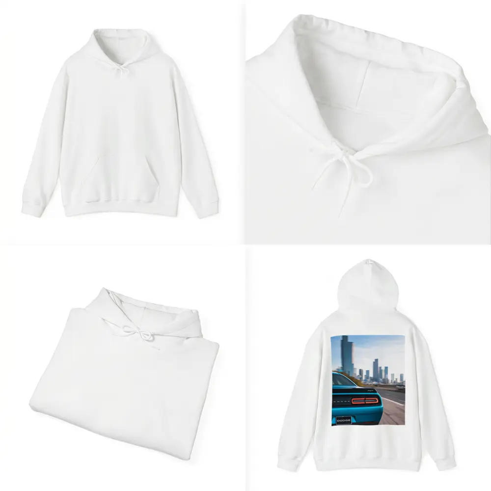 Dodge Challenger SRT Rear City Skyline – Hoodies