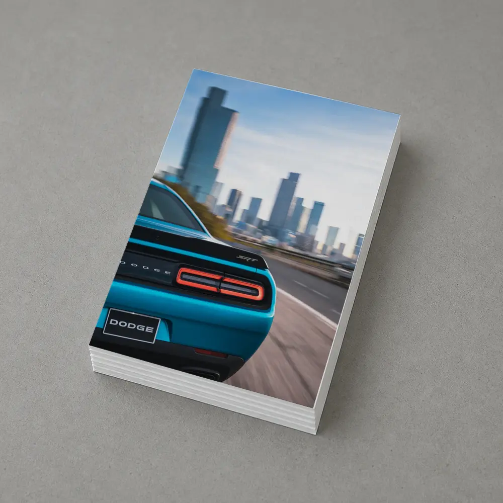 Dodge Challenger SRT Rear City Skyline – Postcards