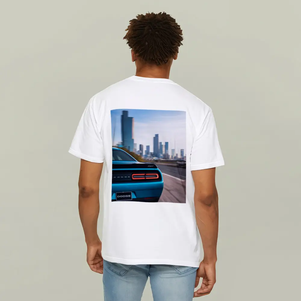 Dodge Challenger SRT Rear City Skyline – T-Shirts