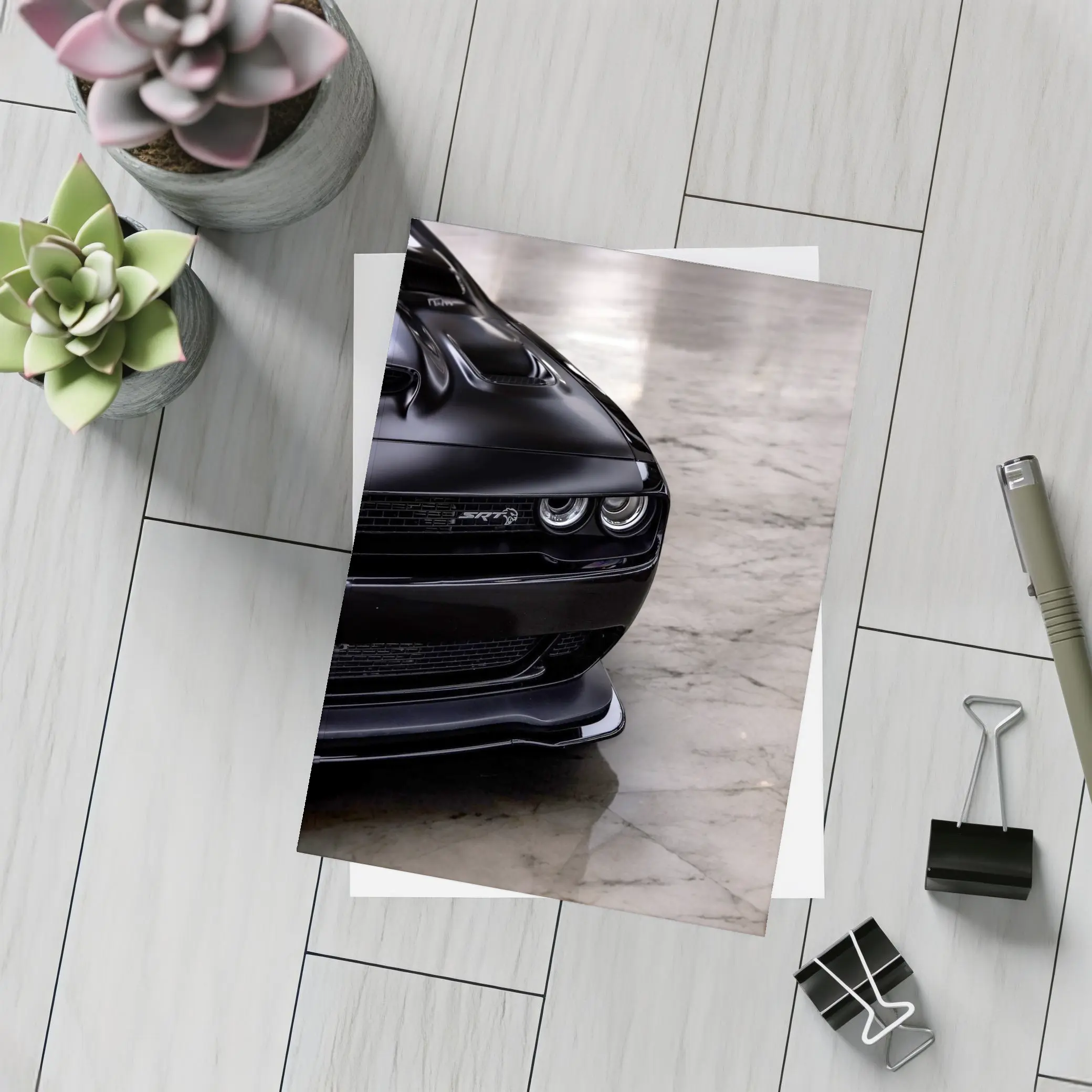 Dodge Challenger SRT Black Marble Floor – Postcards