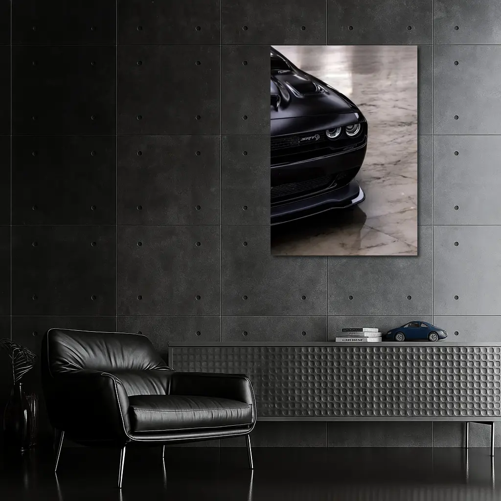 Dodge Challenger SRT Black Marble Floor – Wall Art