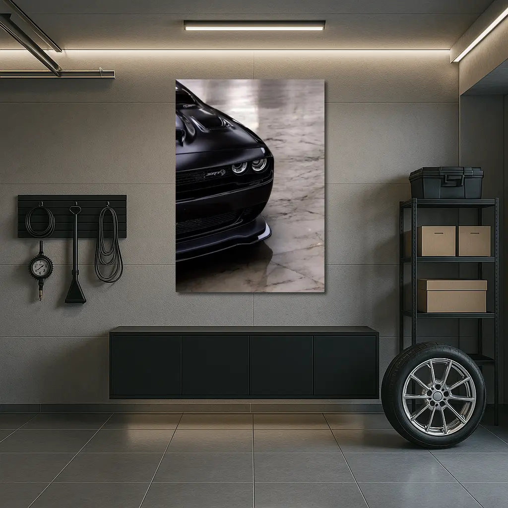 Dodge Challenger SRT Black Marble Floor – Wall Art