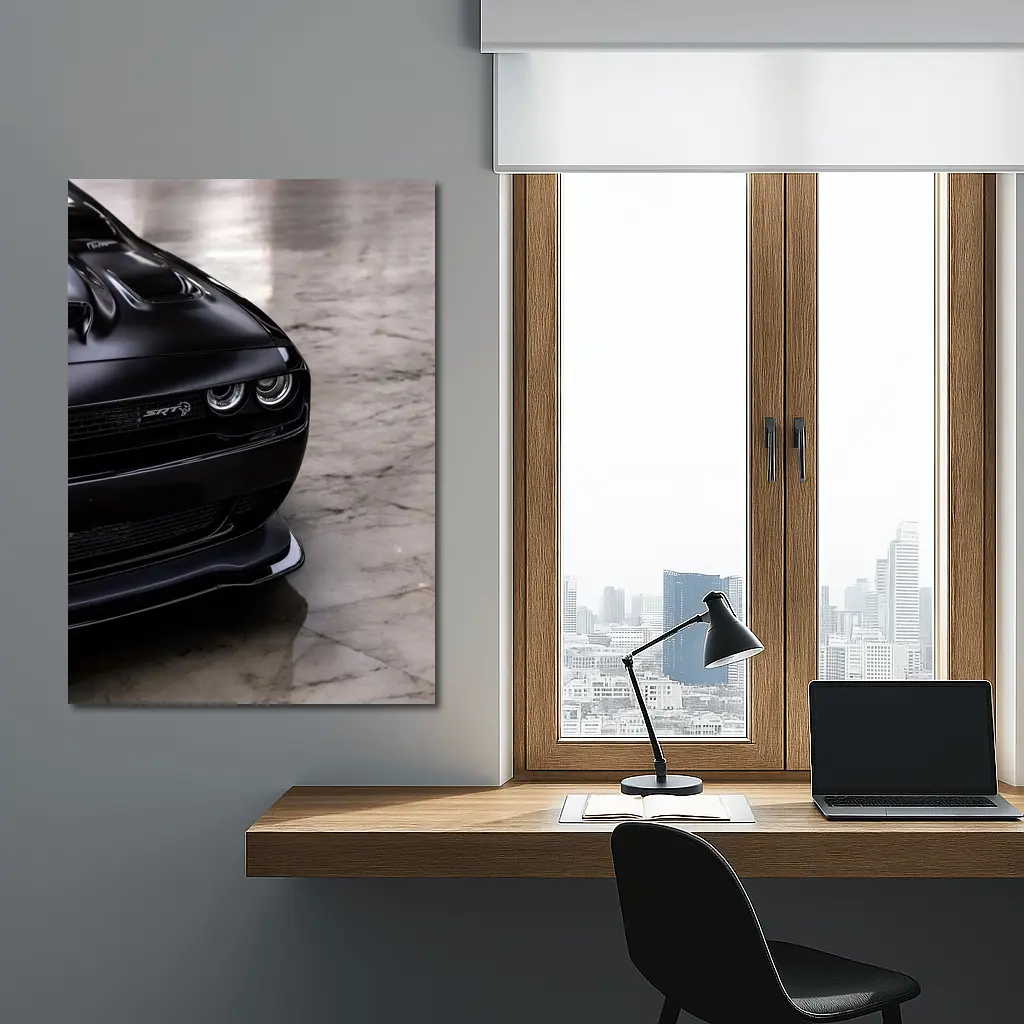 Dodge Challenger SRT Black Marble Floor – Wall Art