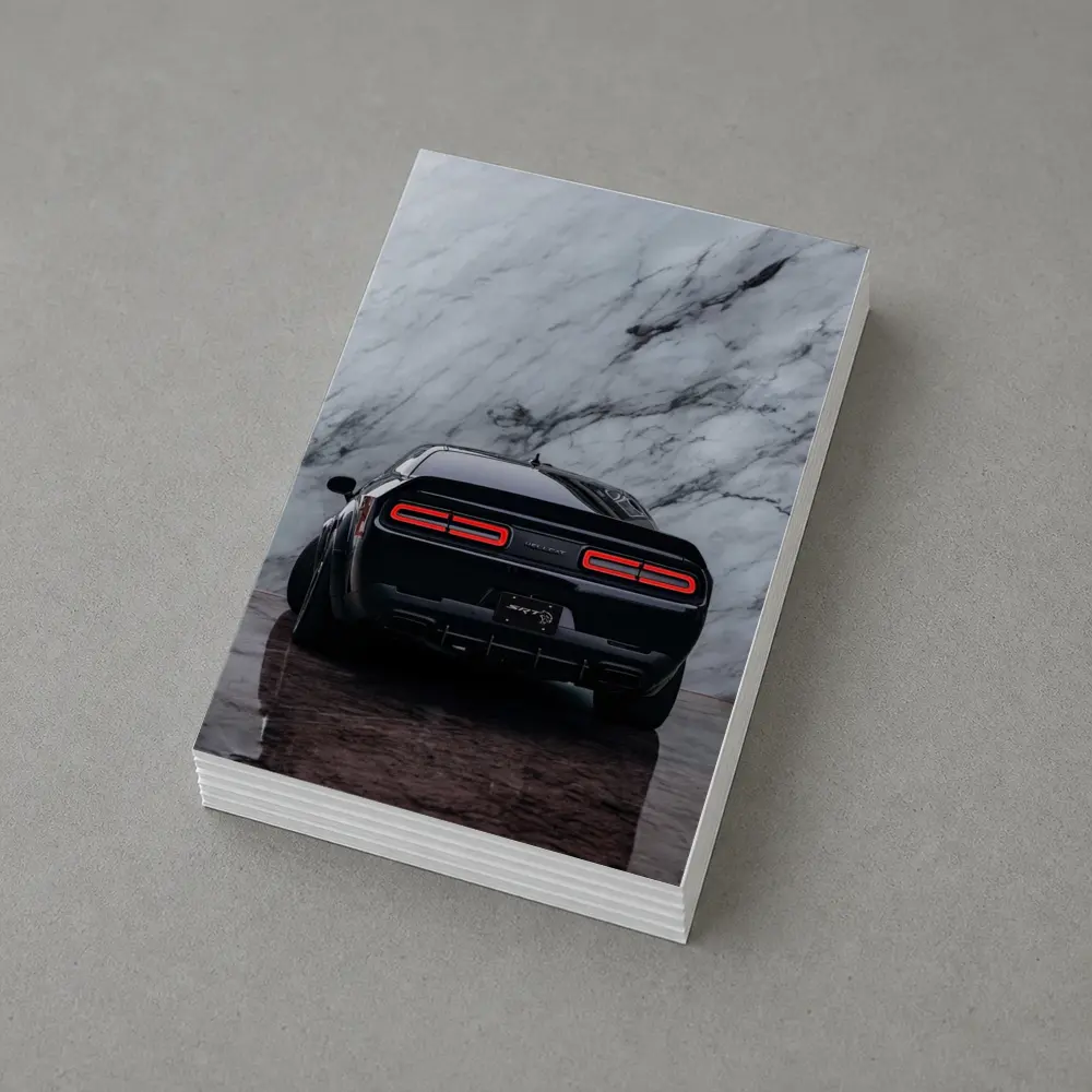 Dodge Challenger Hellcat Black Marble Background – Postcards