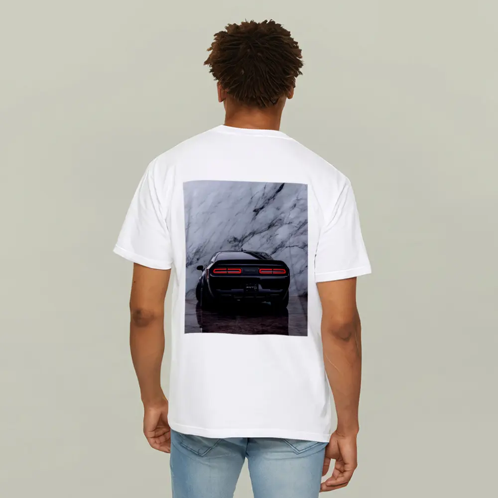 Dodge Challenger Hellcat Black Marble Background – T-Shirts