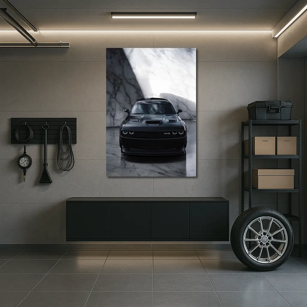 Dodge Challenger SRT Hellcat Black Marble Interior – Wall Art