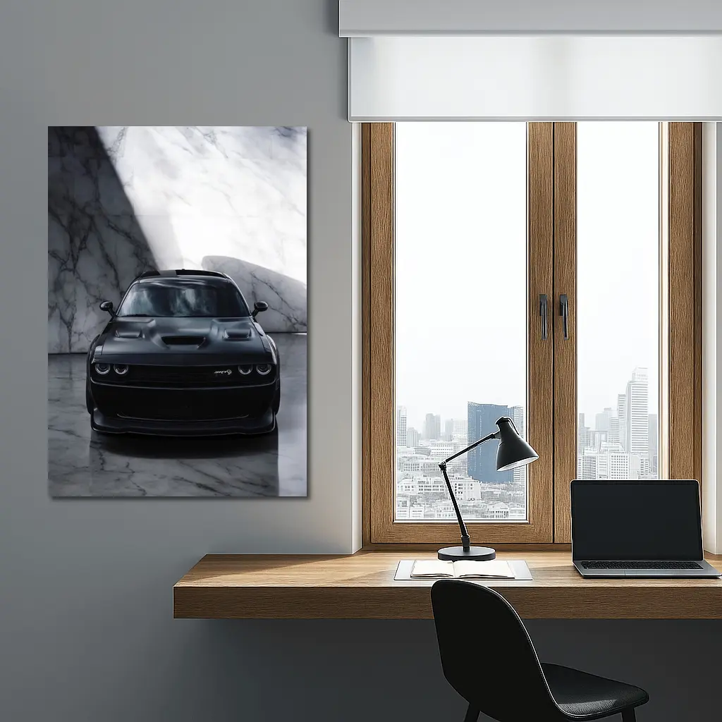Dodge Challenger SRT Hellcat Black Marble Interior – Wall Art