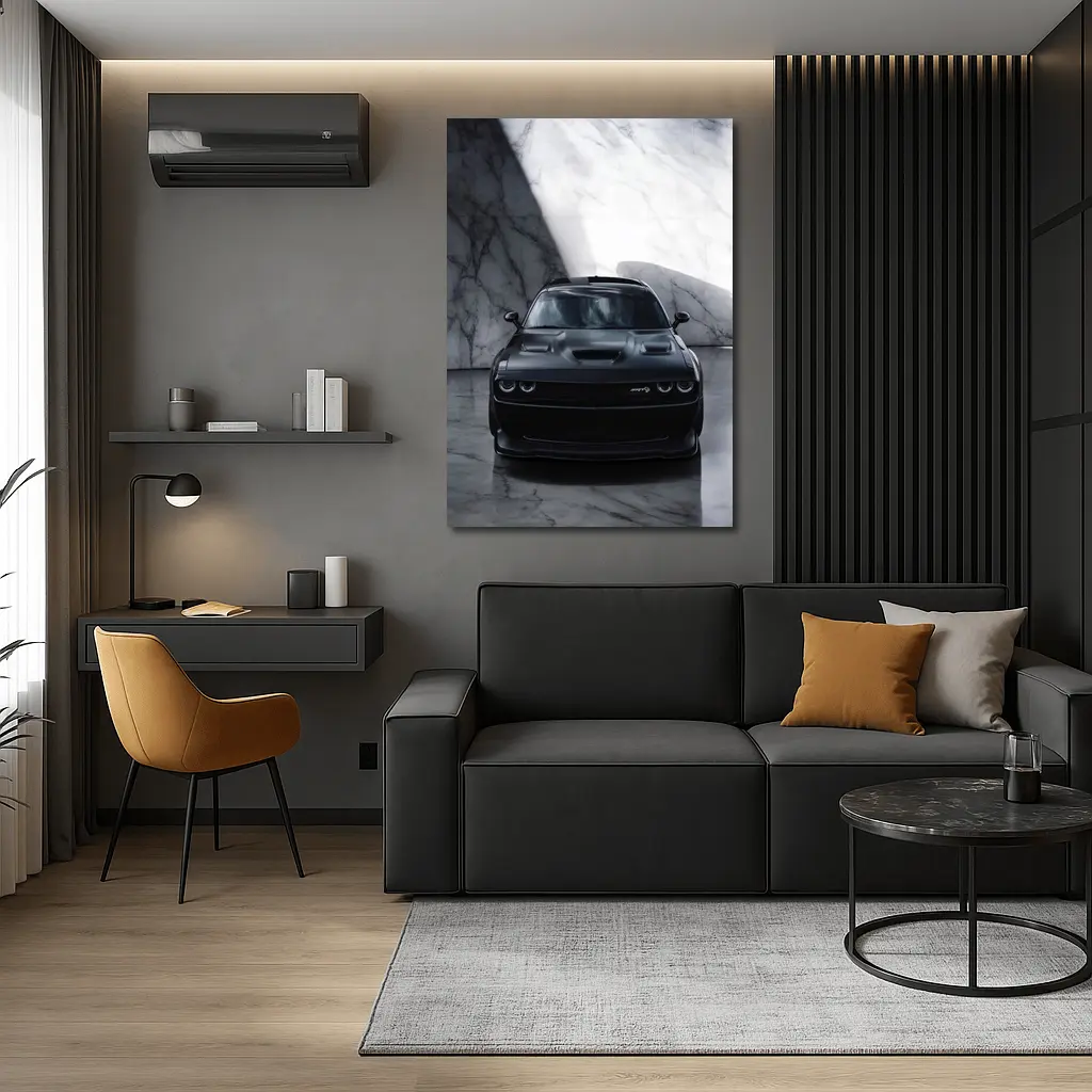 Dodge Challenger SRT Hellcat Black Marble Interior – Wall Art