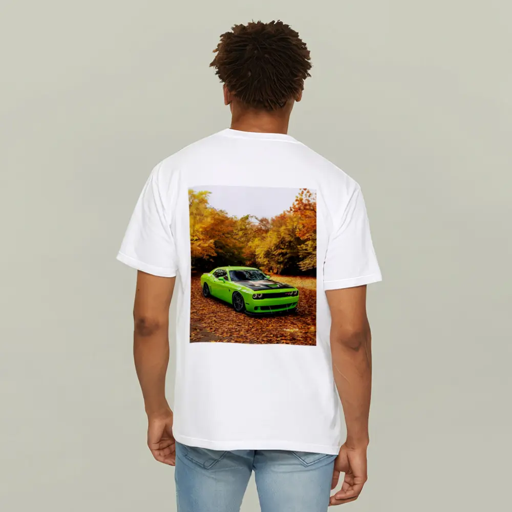 Dodge Challenger Green Muscle Car Autumn – T-Shirts