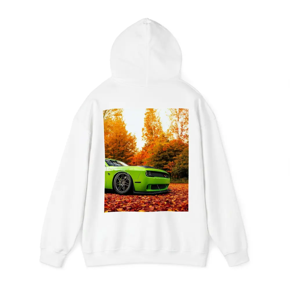 Dodge Challenger Green Muscle Car Autumn Leaves – Hoodies