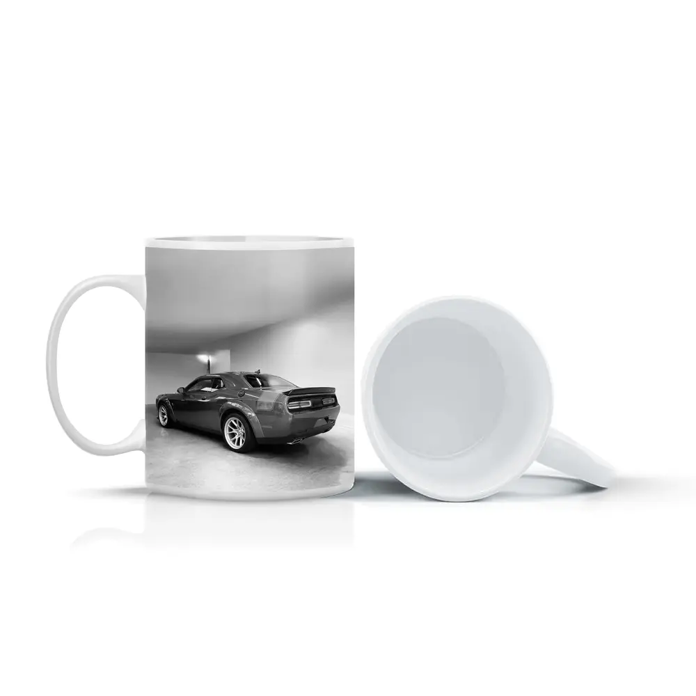 Dodge Challenger Gray Rear Garage Shot – Mugs