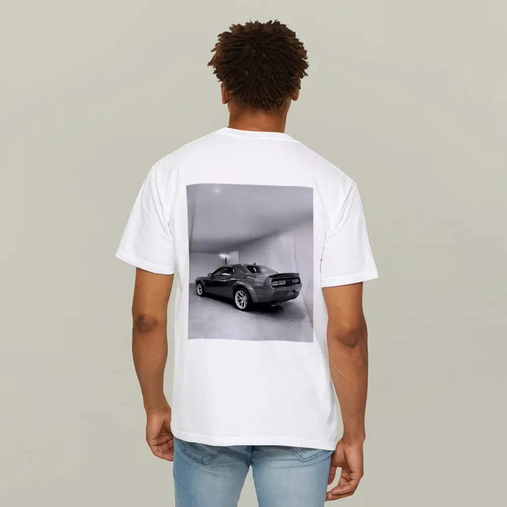 Dodge Challenger Gray Rear Garage Shot – T-Shirts