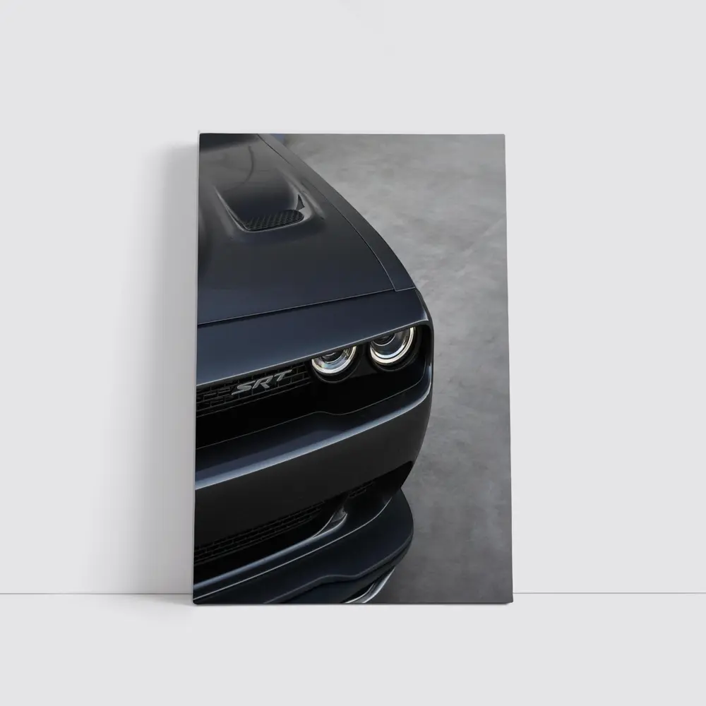Dodge Challenger SRT Front Close Up Gray – Wall Art