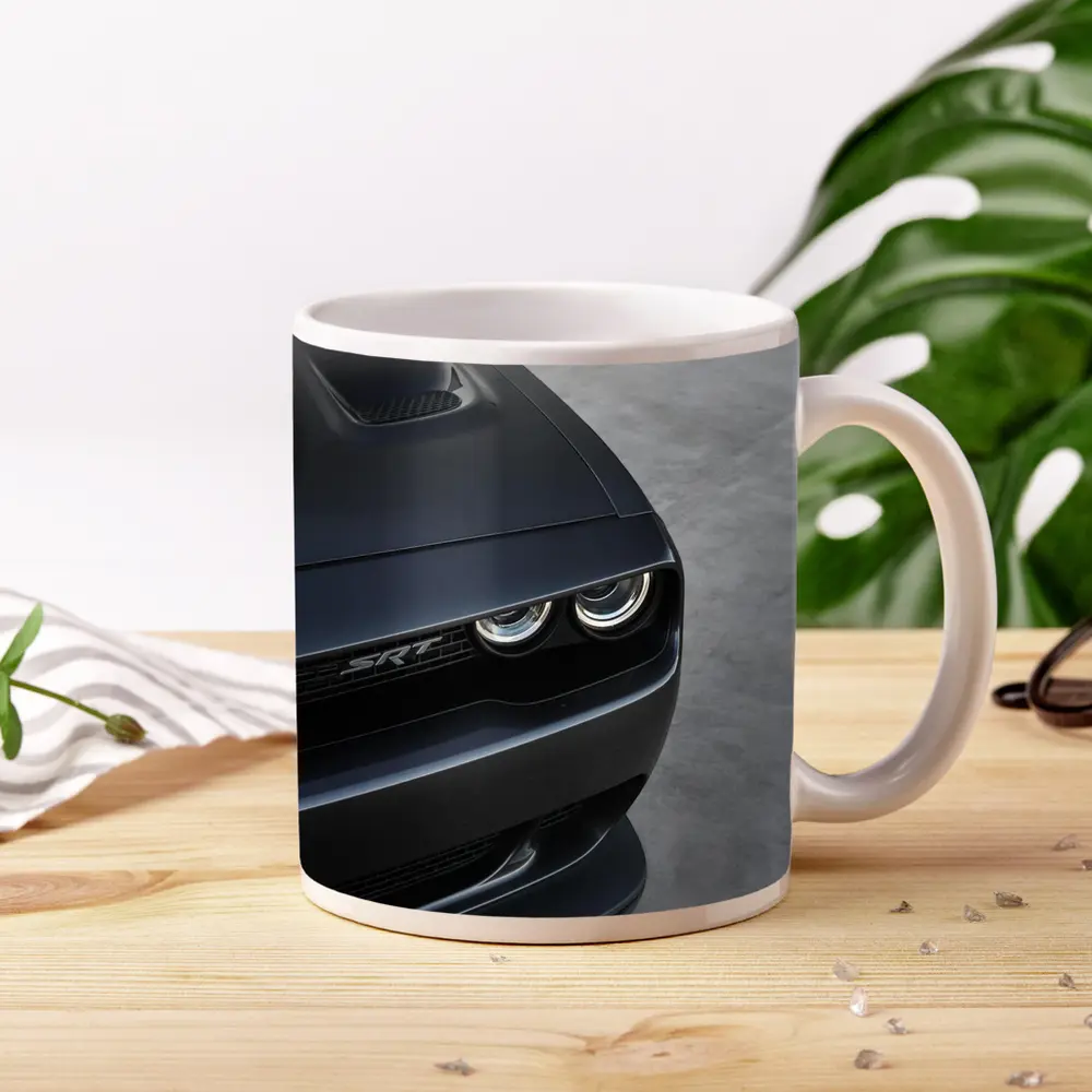 Dodge Challenger SRT Front Close Up Gray – Mugs