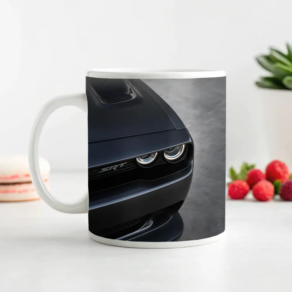 Dodge Challenger SRT Front Close Up Gray – Mugs