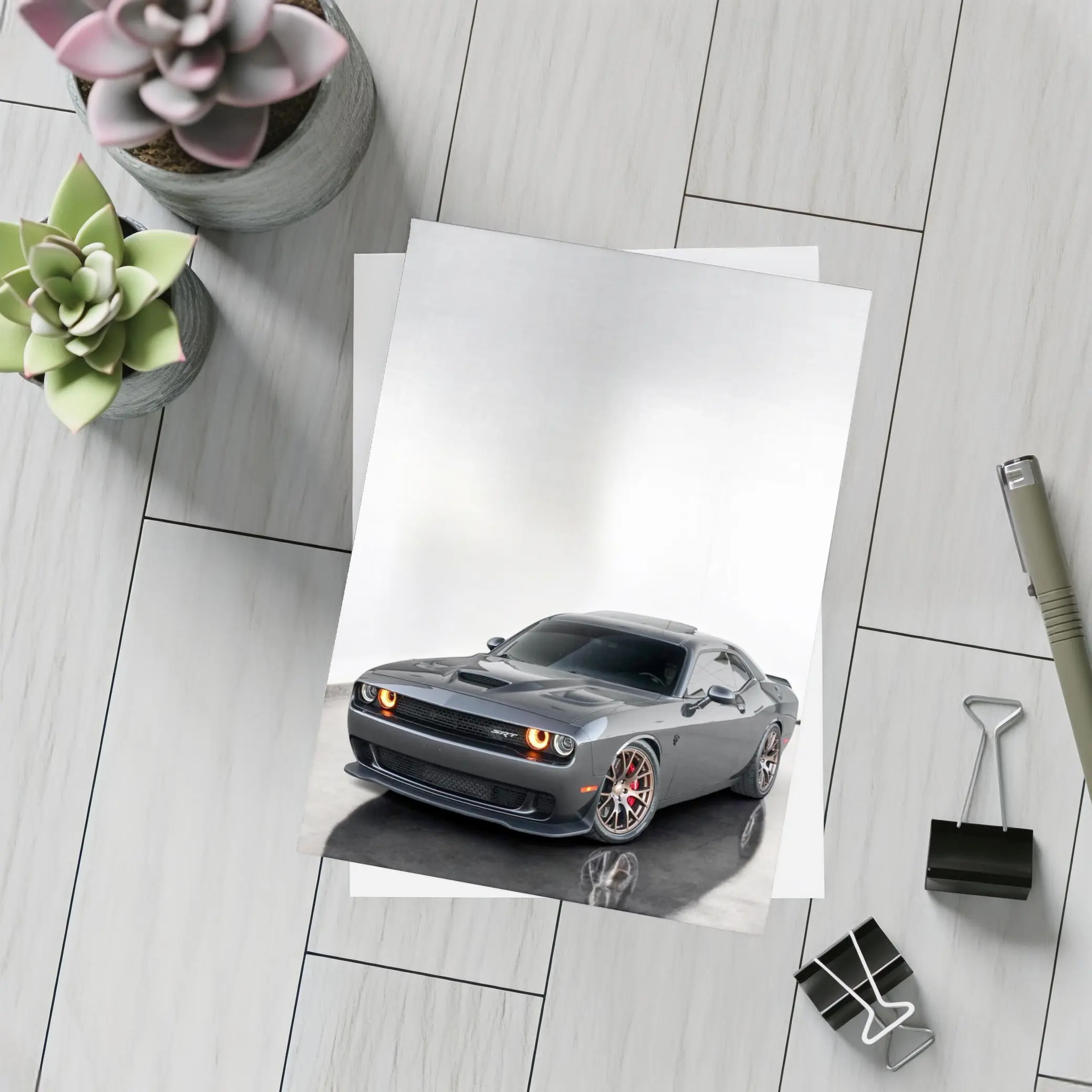 Dodge Challenger SRT Gray Studio Shot – Postcards