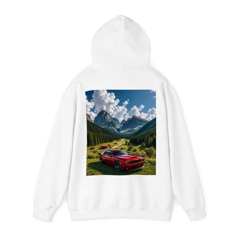 Dodge Challenger Red Muscle Car Mountain Valley – Hoodies