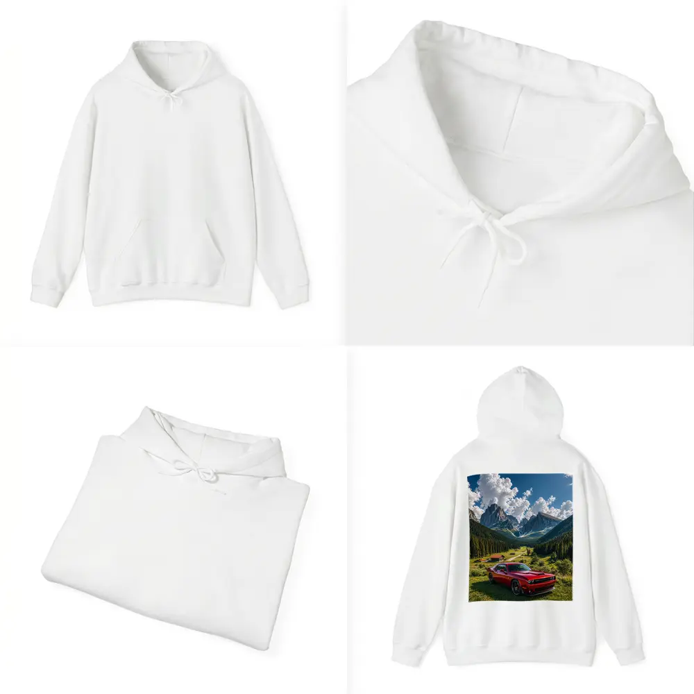 Dodge Challenger Red Muscle Car Mountain Valley – Hoodies