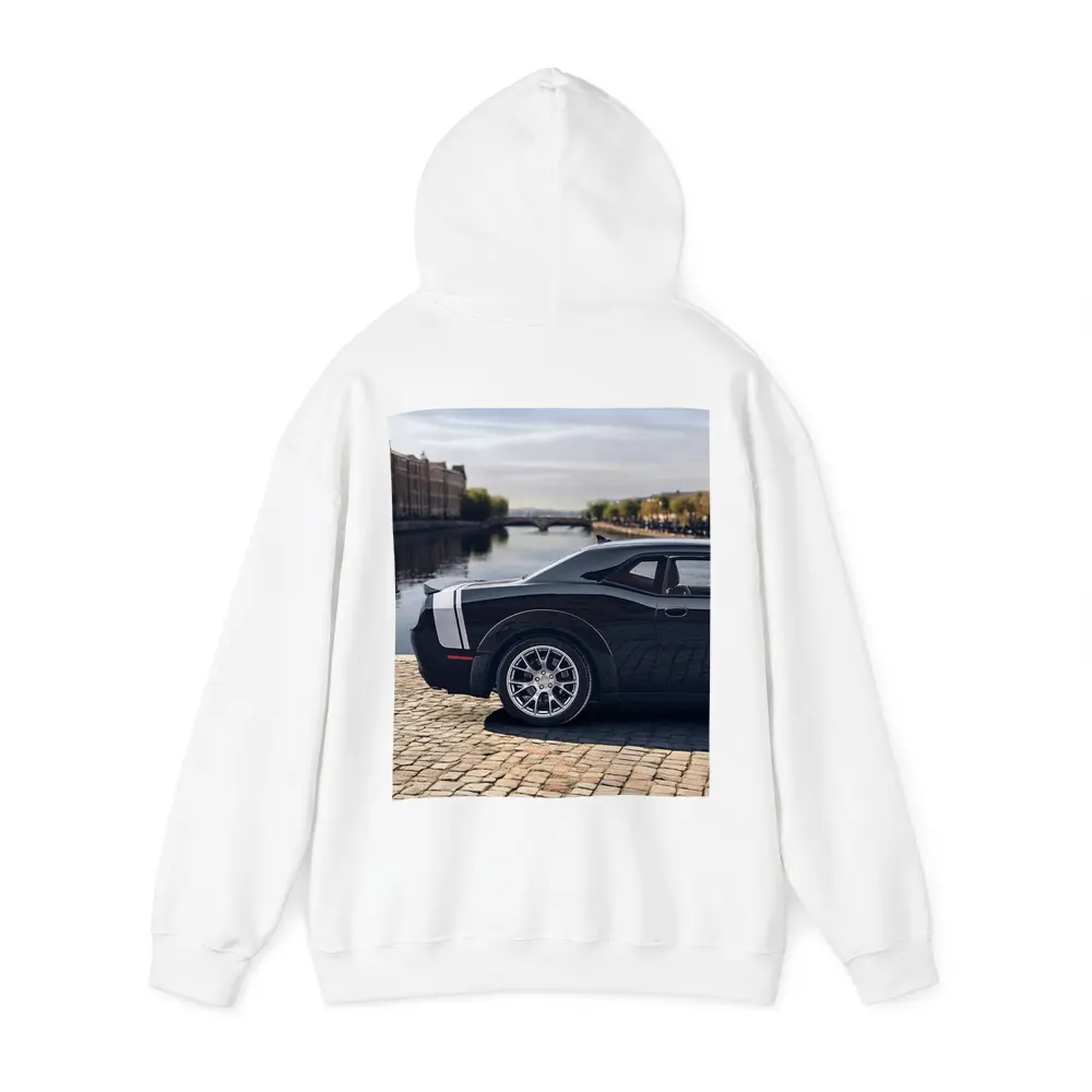 Dodge Challenger Black Muscle Car European City – Hoodies