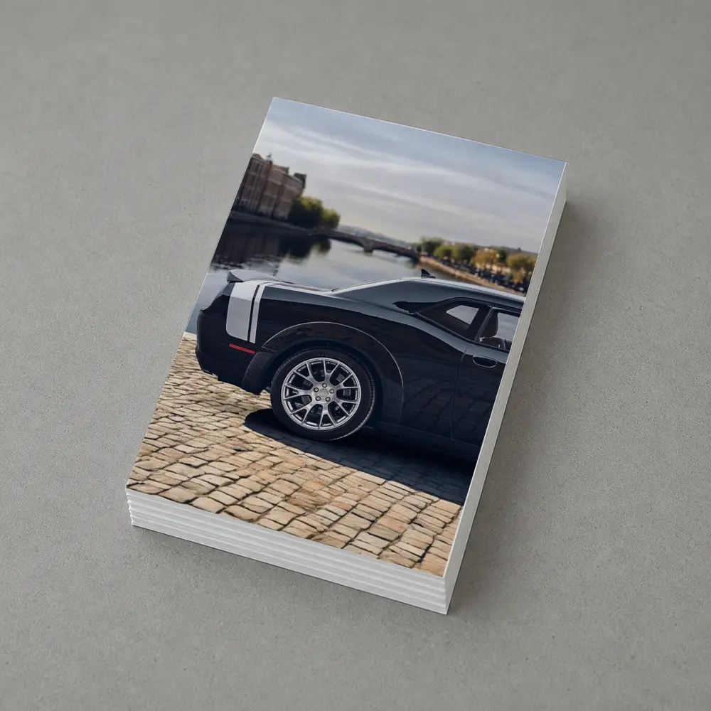 Dodge Challenger Black Muscle Car European City – Postcards