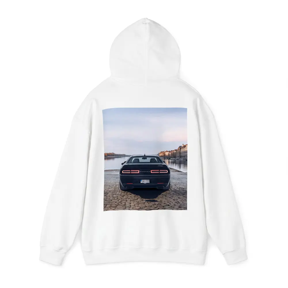 Dodge Challenger Rear View European Riverfront – Hoodies