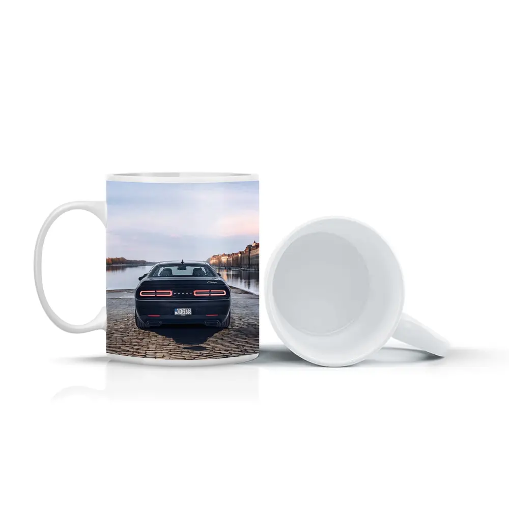 Dodge Challenger Rear View European Riverfront – Mugs