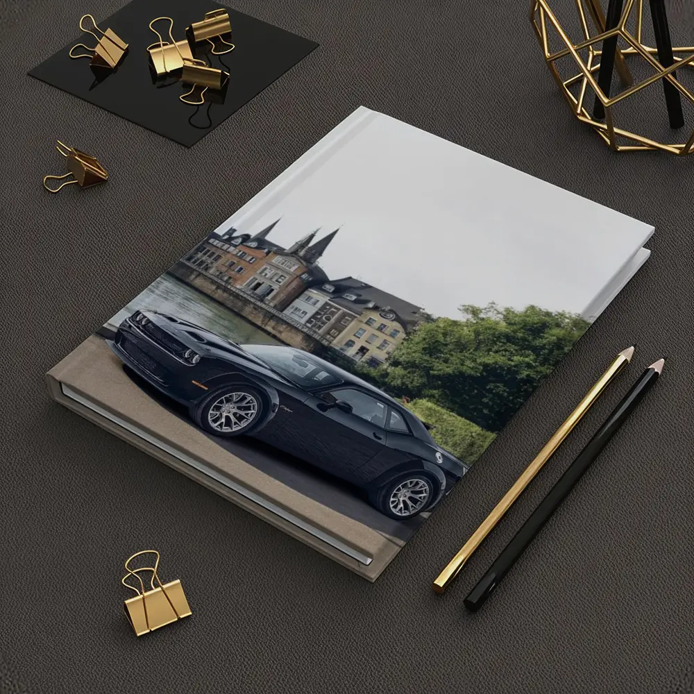 Dodge Challenger Black Muscle Car European City – Notebooks