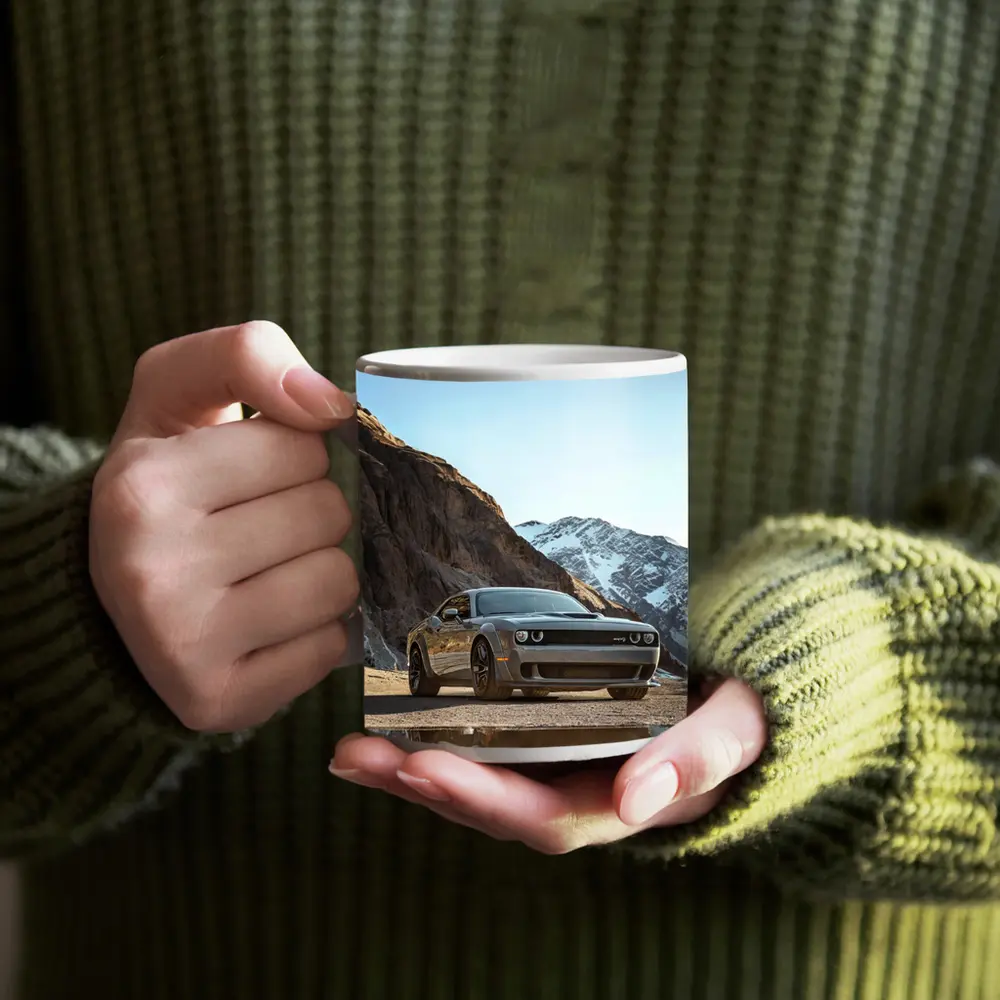 Dodge Challenger SRT Mountain Snowy Backdrop – Mugs