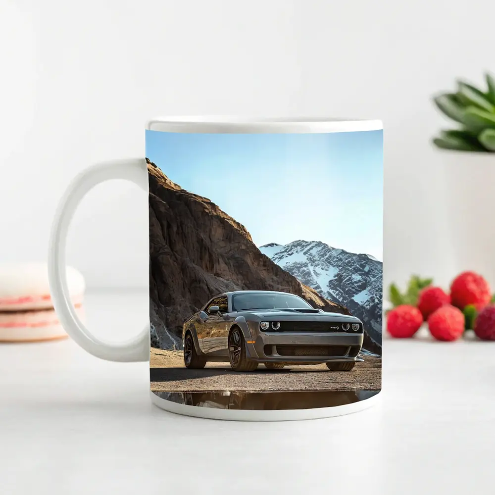 Dodge Challenger SRT Mountain Snowy Backdrop – Mugs